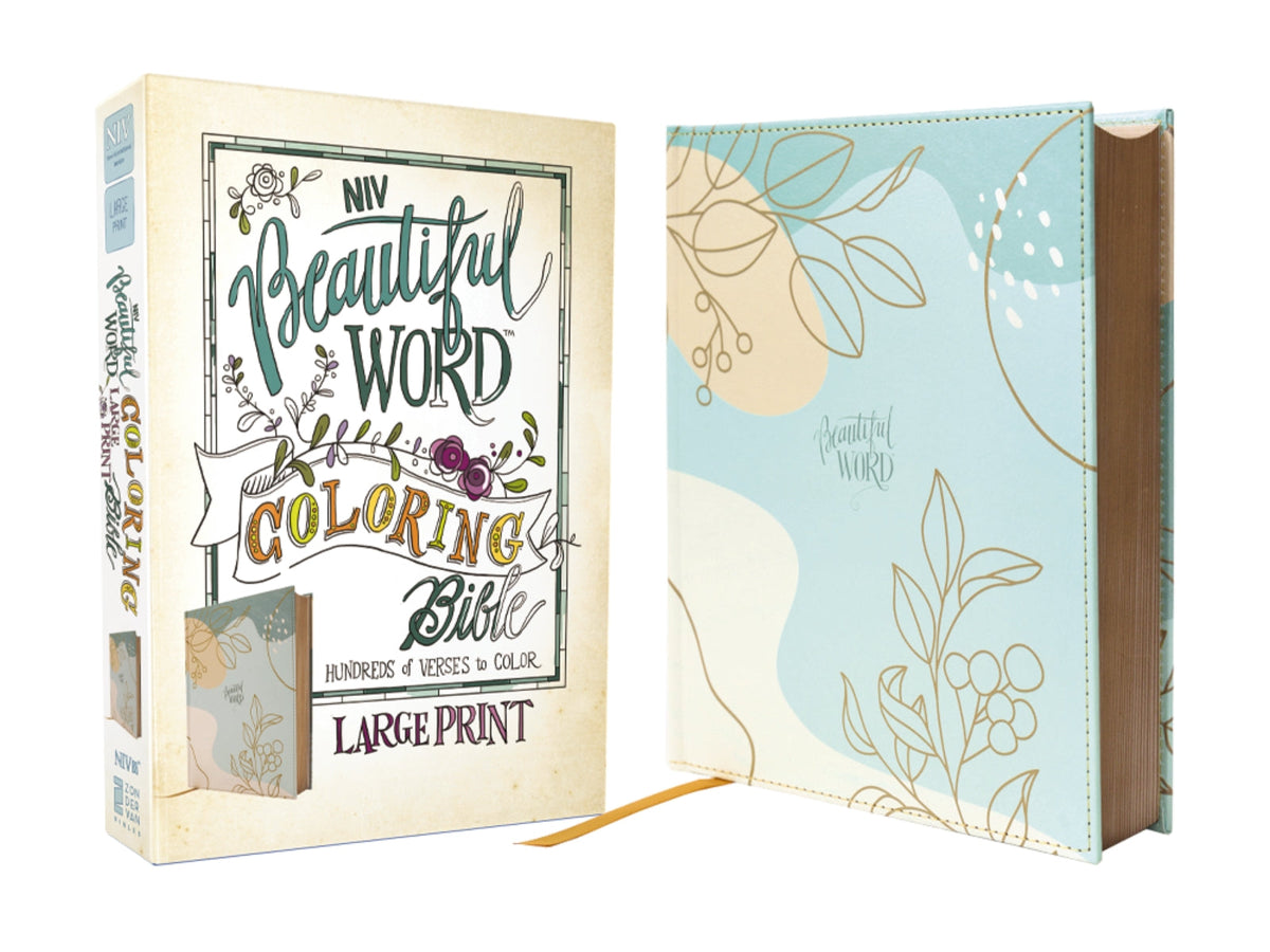 NIV, Beautiful Word Coloring Bible, Large Print: Hundreds of Verses to Color – Hardcover, Teal by HarperCollins