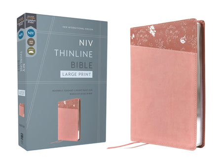 NIV, Thinline Bible, Large Print, Red Letter, Comfort Print – Leathersoft™, Pink by HarperCollins