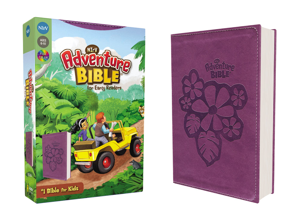 NIrV, Adventure Bible for Early Readers, Full Color Interior – Leathersoft™, Tropical Purple by HarperCollins