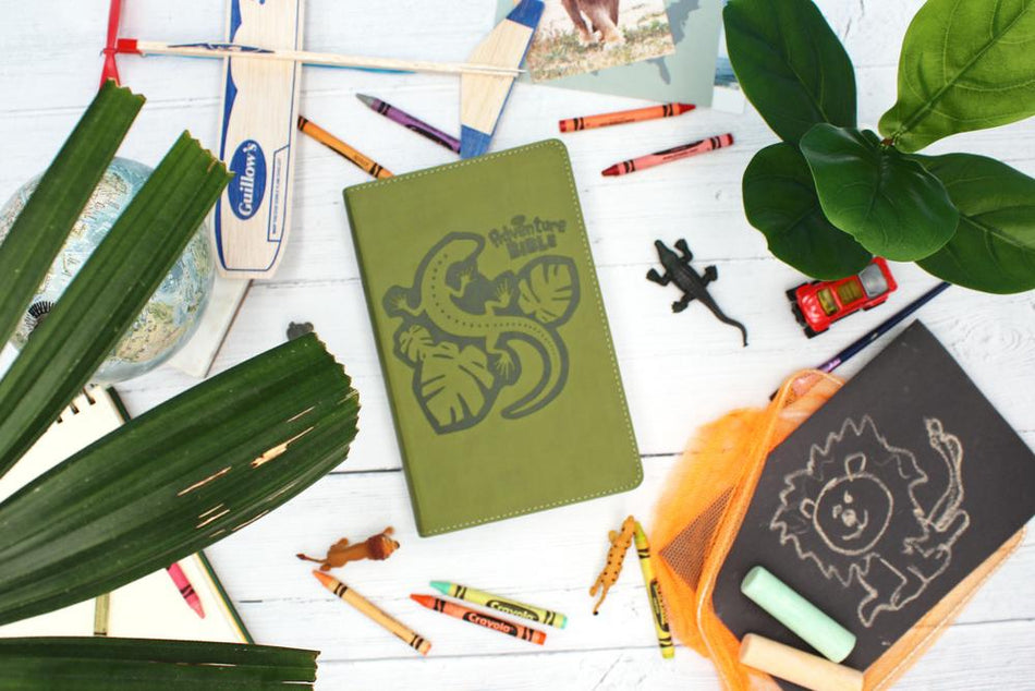 NIrV, Adventure Bible for Early Readers, Full Color Interior – Leathersoft™, Jungle Green by HarperCollins, product view 2