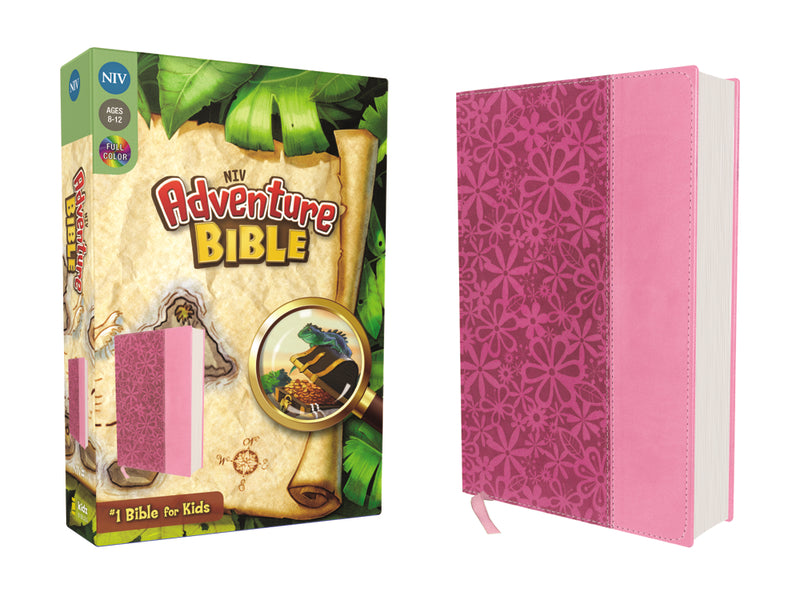 NIV, Adventure Bible, Full Color Interior – Leathersoft™, Raspberry/Pink by HarperCollins