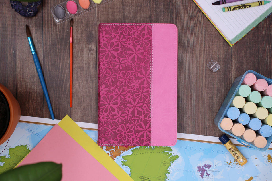 NIV, Adventure Bible, Full Color Interior – Leathersoft™, Raspberry/Pink by HarperCollins, product view 2