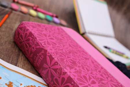 NIV, Adventure Bible, Full Color Interior – Leathersoft™, Raspberry/Pink by HarperCollins, product view 4