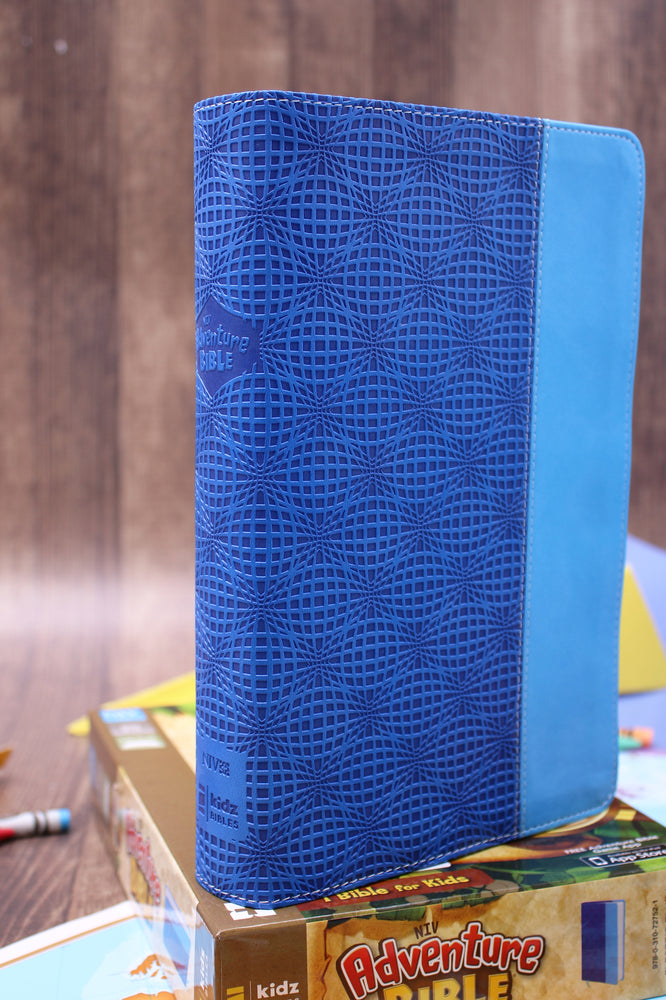 NIV, Adventure Bible, Full Color Interior – Leathersoft™, Electric Blue/Ocean Blue by HarperCollins, product view 2