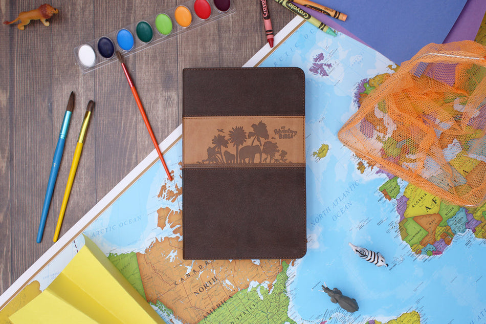 NIV, Adventure Bible, Full Color Interior – Leathersoft™, Chocolate/Toffee by HarperCollins, product view 2