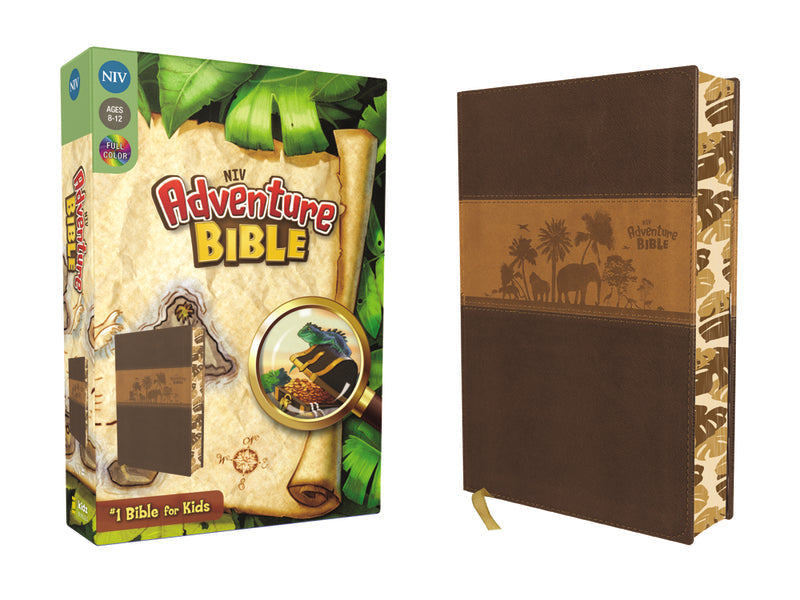 NIV, Adventure Bible, Full Color Interior – Leathersoft™, Chocolate/Toffee by HarperCollins