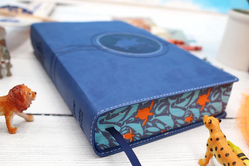 NIrV, Adventure Bible for Early Readers, Full Color Interior – Leathersoft™, Blueberry by HarperCollins, product view 3