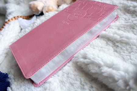 NIV, Baby Gift Bible, Holy Bible, Red Letter Edition, Comfort Print: Keepsake Edition – Leathersoft™, Pink, product view 3