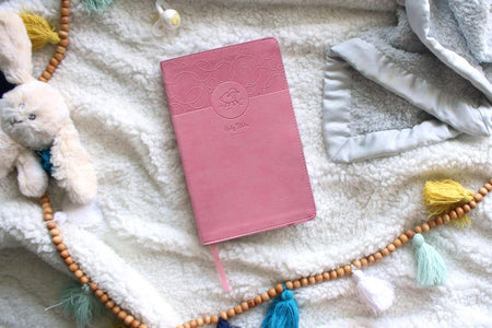 NIV, Baby Gift Bible, Holy Bible, Red Letter Edition, Comfort Print: Keepsake Edition – Leathersoft™, Pink, product view 2