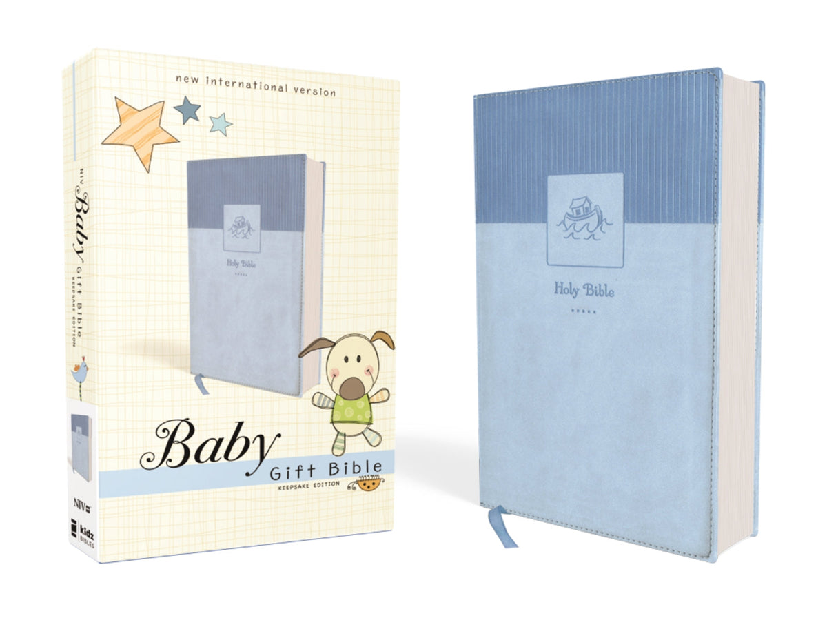 NIV, Baby Gift Bible, Holy Bible, Red Letter Edition, Comfort Print: Keepsake Edition – Leathersoft™, Blue by HarperCollins