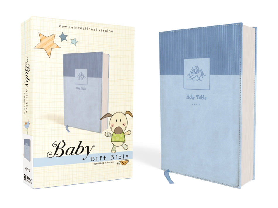 NIV, Baby Gift Bible, Holy Bible, Red Letter Edition, Comfort Print: Keepsake Edition – Leathersoft™, Blue by HarperCollins