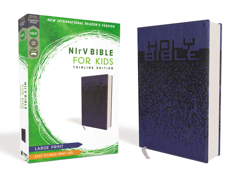 NIrV, Bible for Kids, Large Print, Comfort Print: Thinline Edition – Leathersoft™ Large Print, Blue by HarperCollins