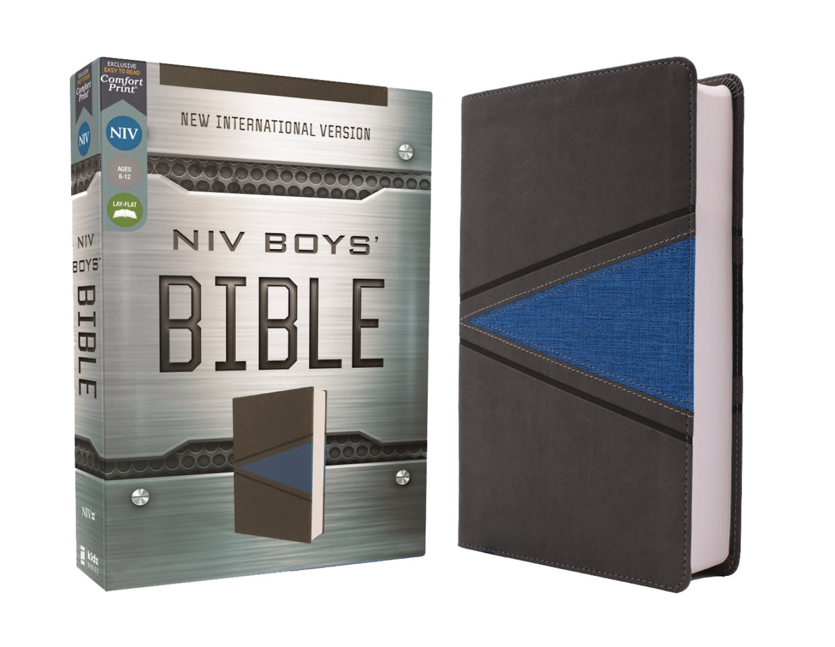 NIV, Boys' Bible, Comfort Print: A Foundation for Lifelong Faith and Learning for Boys Ages 8-12 – Leathersoft™, Gray/Blue