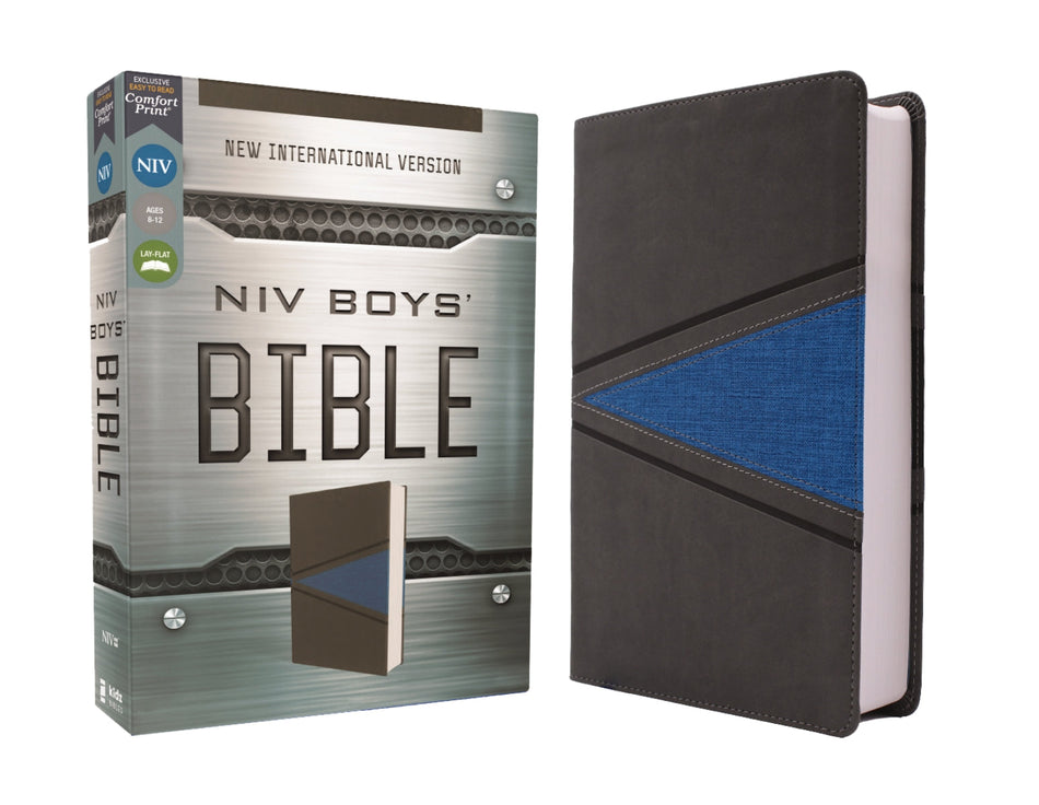 NIV, Boys' Bible, Comfort Print: A Foundation for Lifelong Faith and Learning for Boys Ages 8-12 – Leathersoft™, Gray/Blue