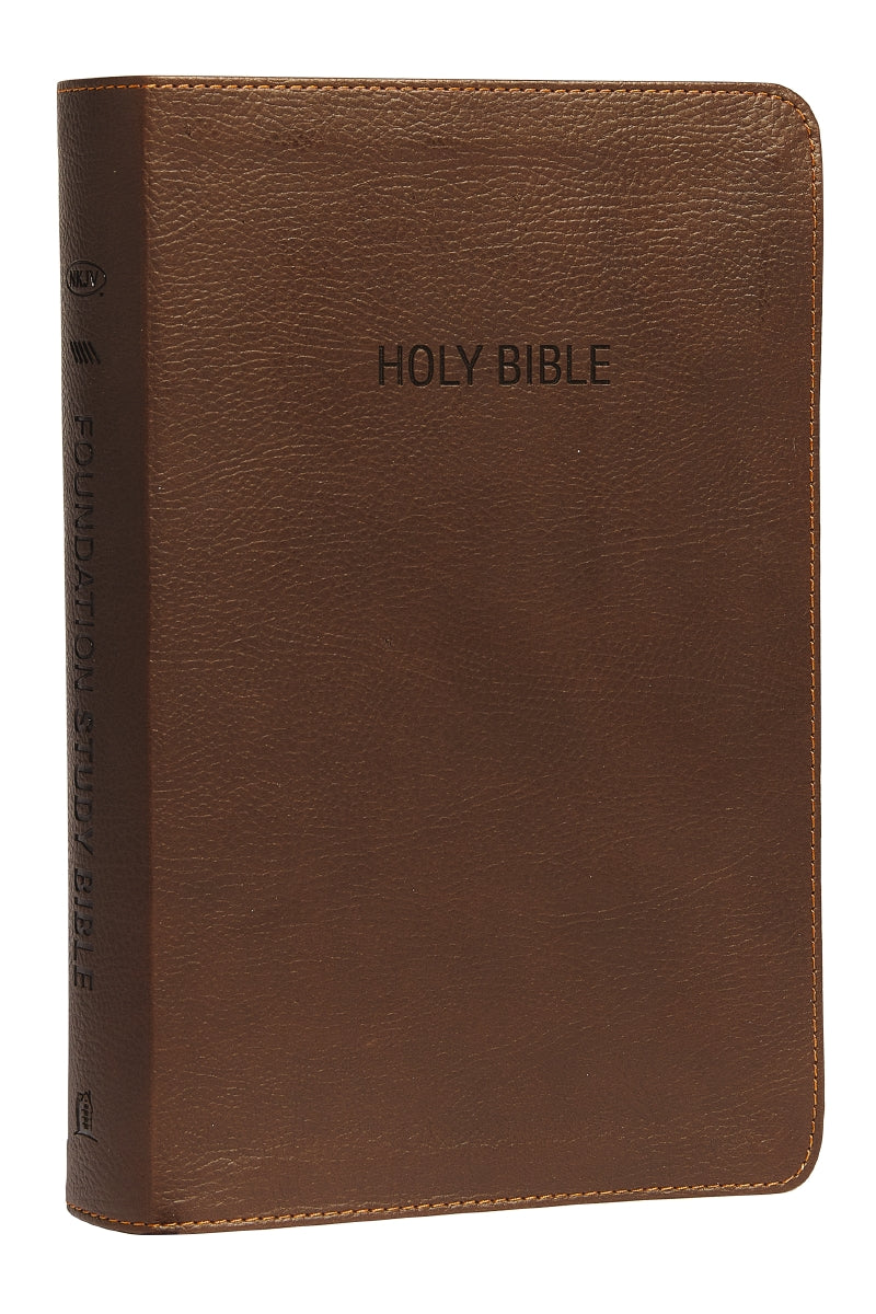 NKJV, Foundation Study Bible, Red Letter Edition: Holy Bible, New King James Version – Leathersoft™, Earth Brown Matte