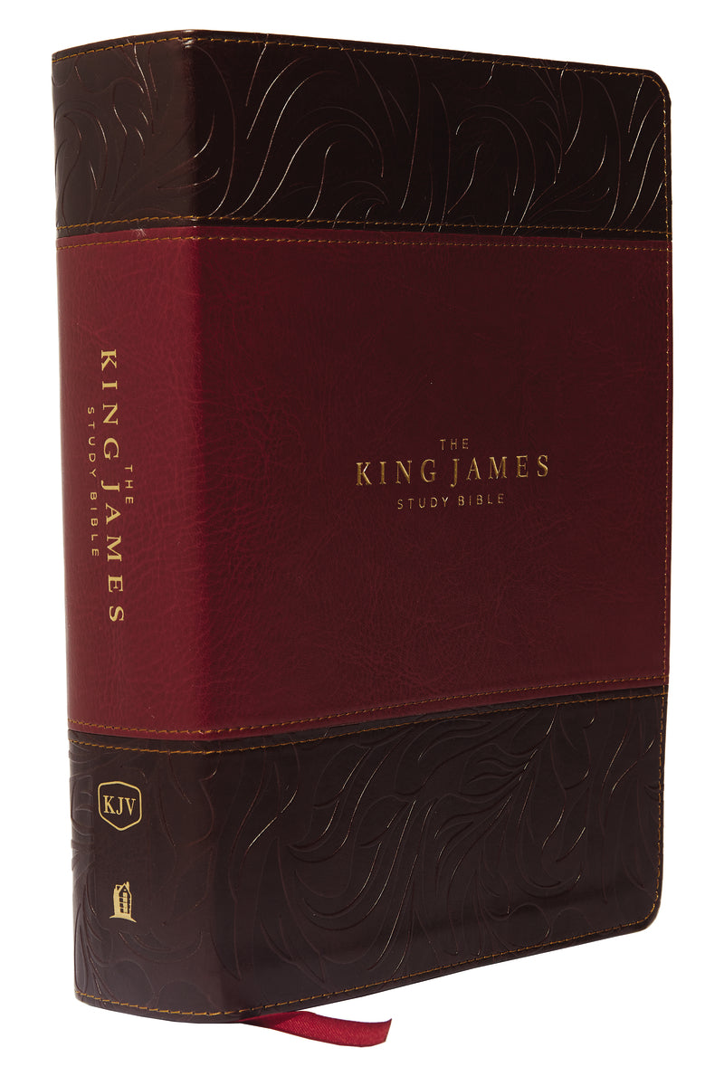 KJV, The King James Study Bible, Red Letter, Full-Color Edition: KJV Holy Bible – Leathersoft™, Burgundy/Dark Burgundy