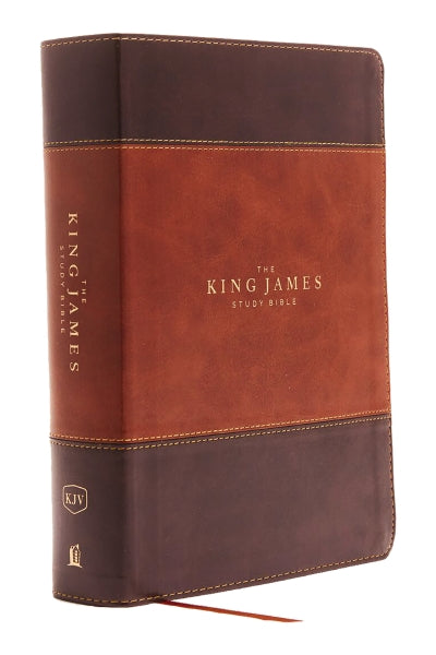 KJV, The King James Study Bible, Red Letter, Full-Color Edition: KJV Holy Bible – Leathersoft™, Brown/Dark Brown