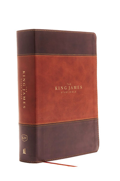 KJV, The King James Study Bible, Red Letter, Full-Color Edition: KJV Holy Bible – Leathersoft™, Brown/Dark Brown, Thumb