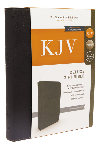 KJV, Deluxe Gift Bible, Red Letter Edition, Comfort Print – Leathersoft™, Black by HarperCollins, product view 2