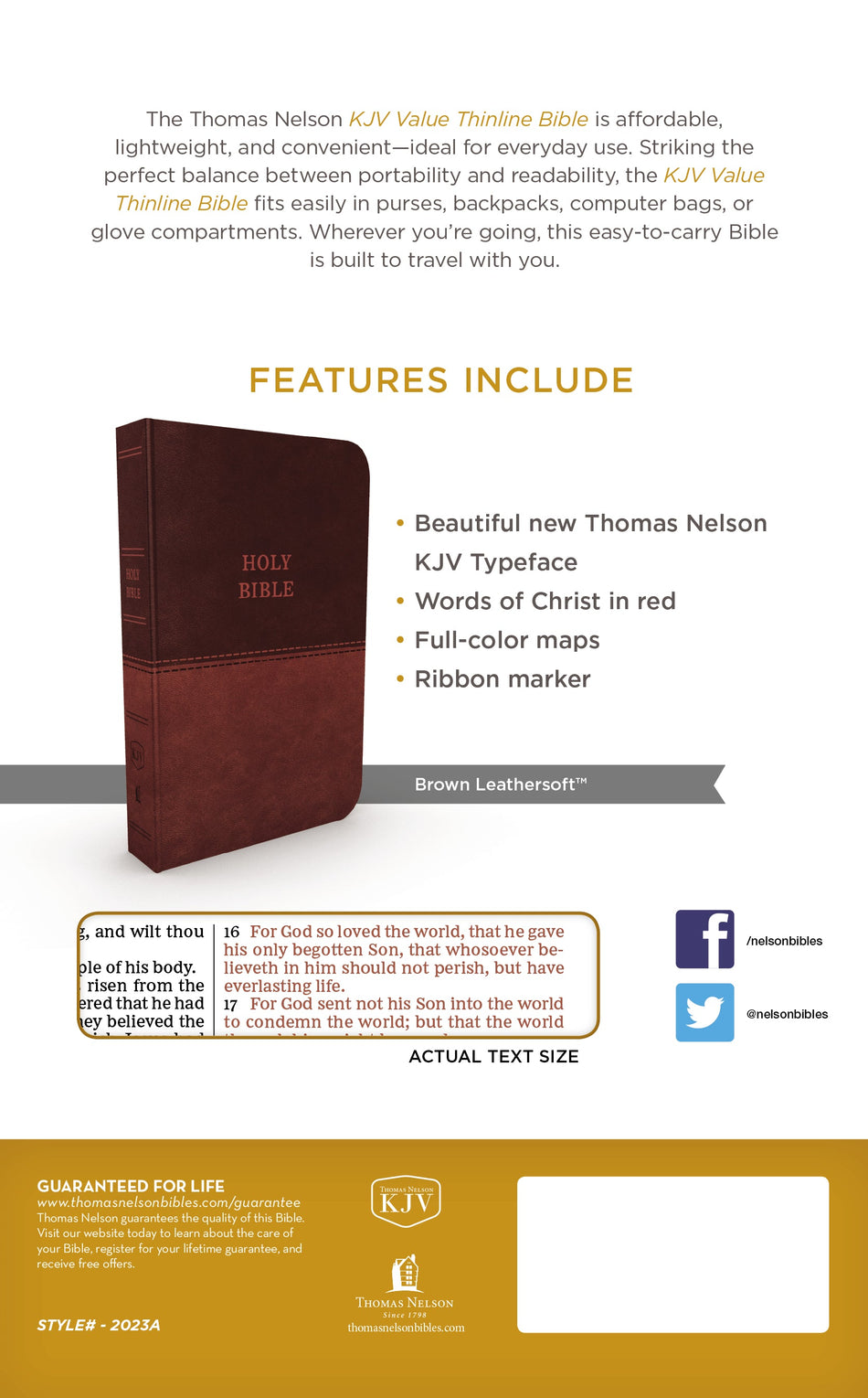 KJV, Value Thinline Bible, Red Letter Edition, Comfort Print: Holy Bible, King James Version – Leathersoft™, product view 2