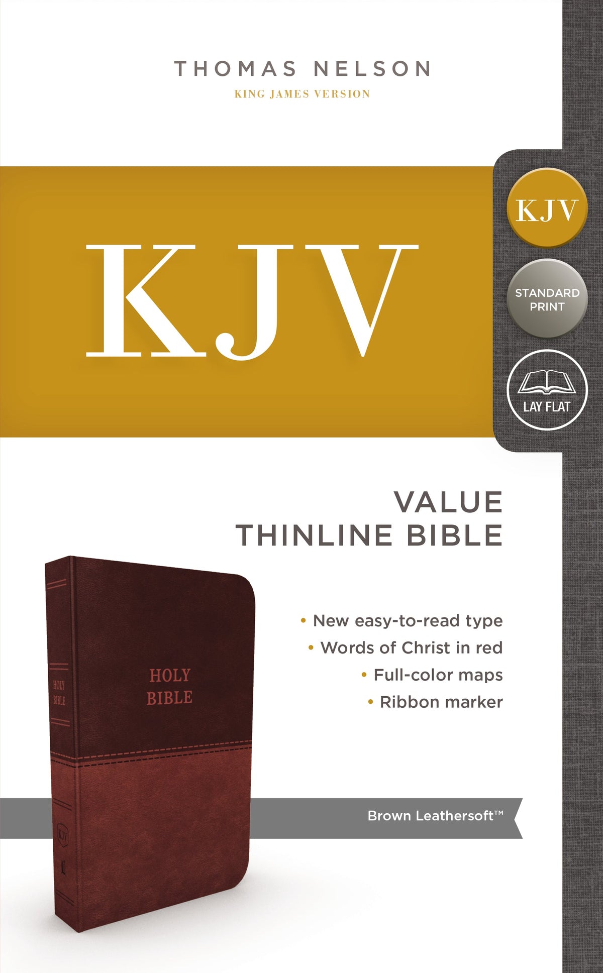 KJV, Value Thinline Bible, Red Letter Edition, Comfort Print: Holy Bible, King James Version – Leathersoft™, product view 3