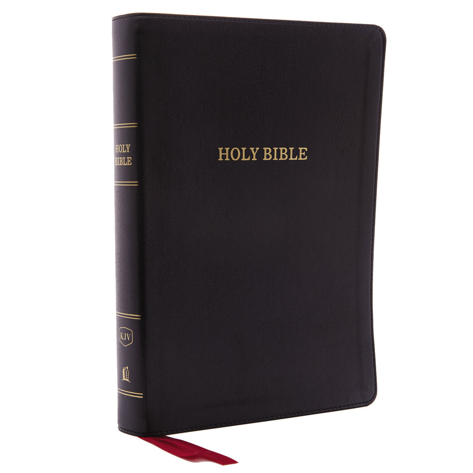 KJV, Deluxe Reference Bible, Center-Column Giant Print, Red Letter Edition, Comfort Print – Leathersoft™, Black