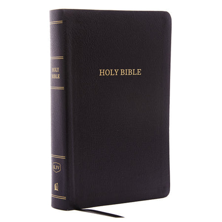 KJV, Reference Bible, Personal Size Giant Print, Red Letter Edition, Comfort Print – Bonded Leather, Black, Thumb Indexed