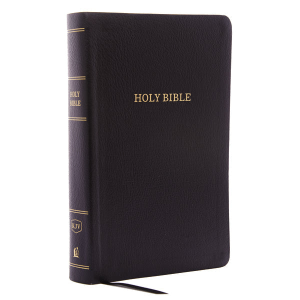 KJV, Reference Bible, Personal Size Giant Print, Red Letter Edition, Comfort Print – Bonded Leather, Black, Thumb Indexed
