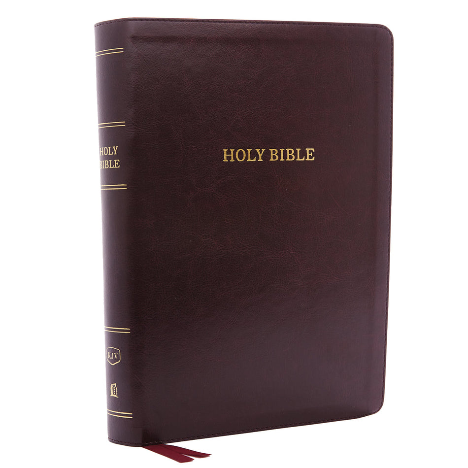 KJV, Deluxe Reference Bible, Super Giant Print, Red Letter Edition, Comfort Print – Leathersoft™, Burgundy by HarperCollins