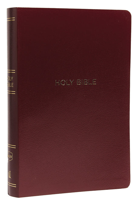 NKJV, Reference Bible, Center-Column Giant Print, Red Letter Edition, Comfort Print – Leatherflex, Burgundy by HarperCollins