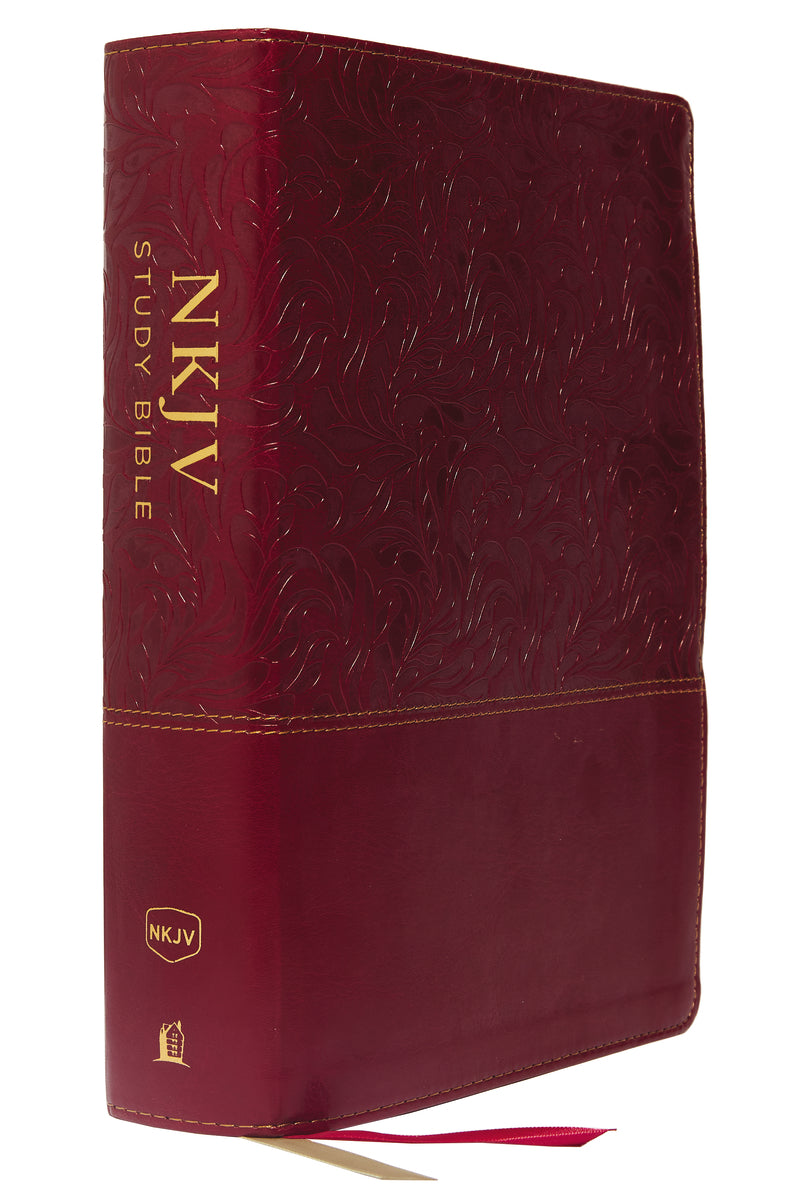 NKJV Study Bible, Full-Color, Comfort Print: The Complete Resource for Studying God’s Word – Leathersoft™, Cranberry