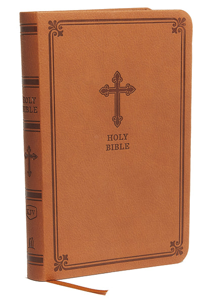 KJV, Value Thinline Bible, Compact, Red Letter, Comfort Print – Leathersoft™, Brown by HarperCollins