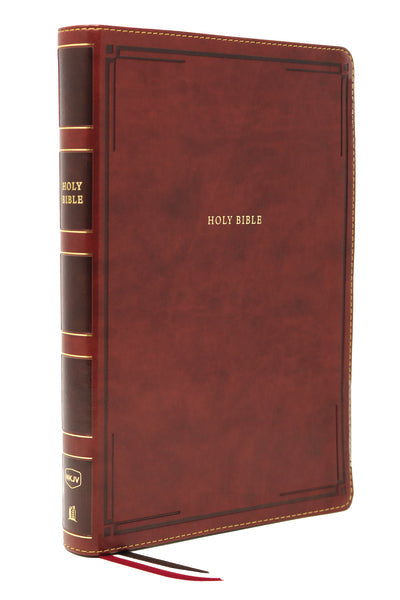 NKJV, Thinline Bible, Giant Print, Red Letter Edition, Comfort Print – Leathersoft™, Brown by HarperCollins