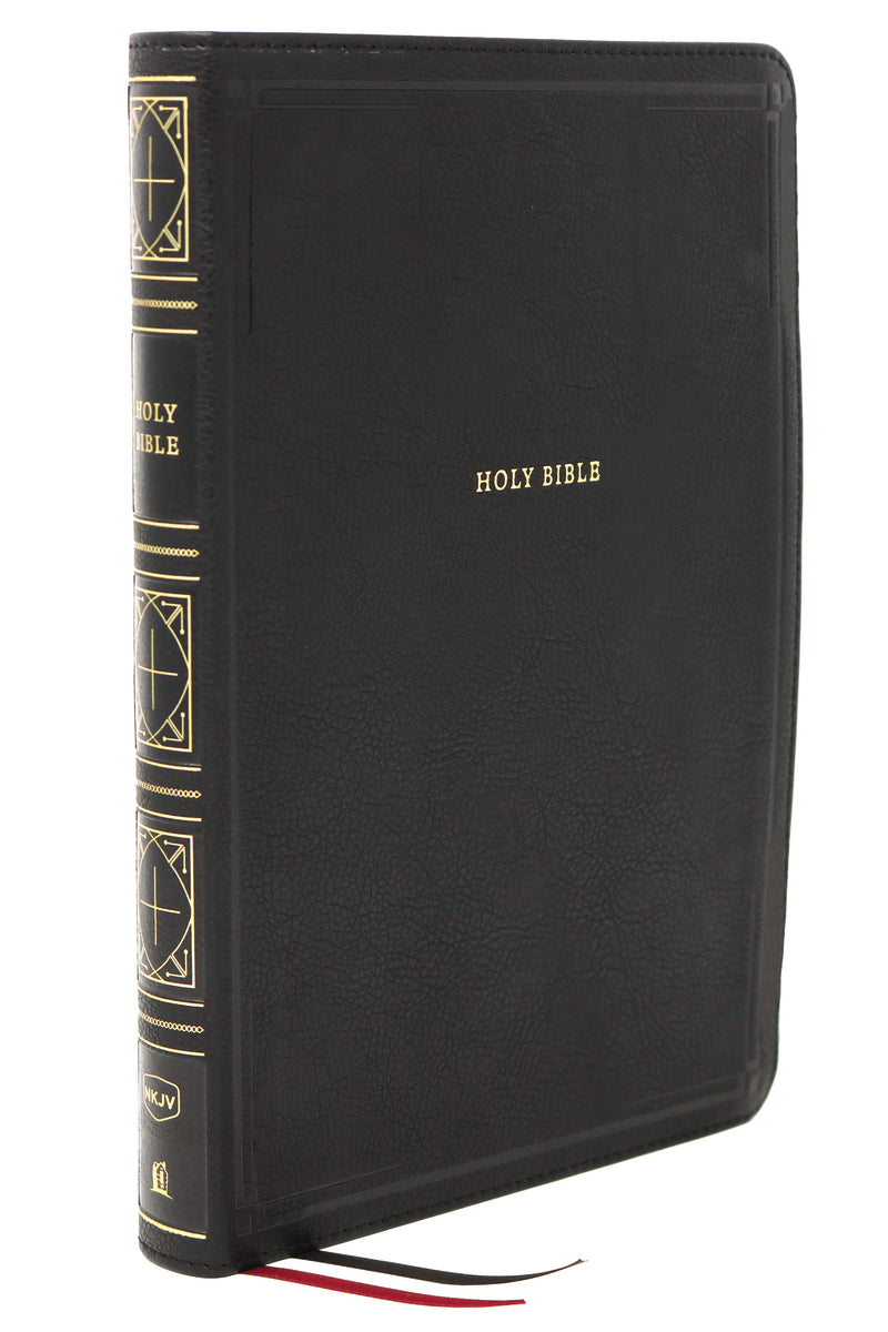 NKJV, Thinline Bible, Giant Print, Red Letter Edition, Comfort Print – Leathersoft™, Black by HarperCollins