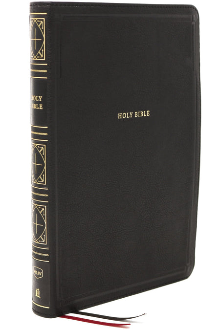 NKJV, Thinline Bible, Giant Print, Red Letter Edition, Comfort Print – Leathersoft™, Black, Thumb Indexed by HarperCollins