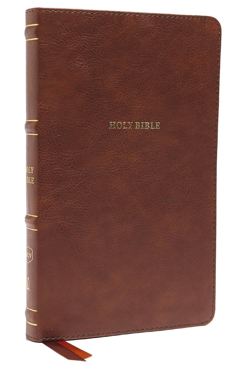 NKJV, Thinline Bible, Red Letter Edition, Comfort Print: Holy Bible, New King James Version – Leathersoft™, Brown