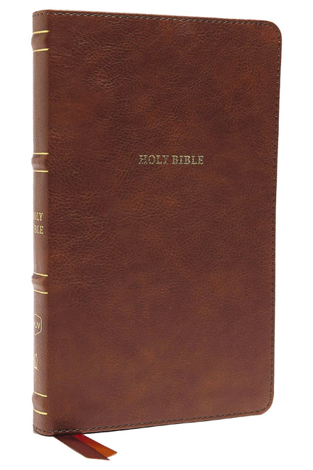 NKJV, Thinline Bible, Red Letter Edition, Comfort Print: Holy Bible, New King James Version – Leathersoft™, Brown, Thumb