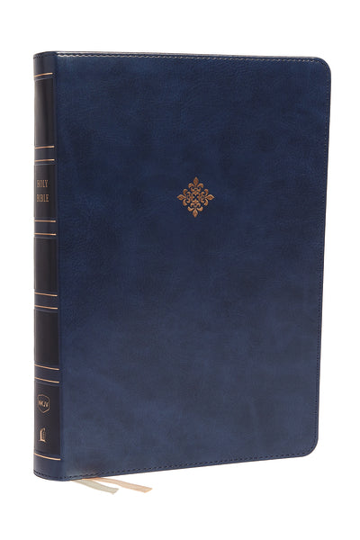 NKJV Holy Bible, Super Giant Print Reference Bible, 43,000 Cross References, Red Letter, Comfort Print – Leathersoft™, Blue