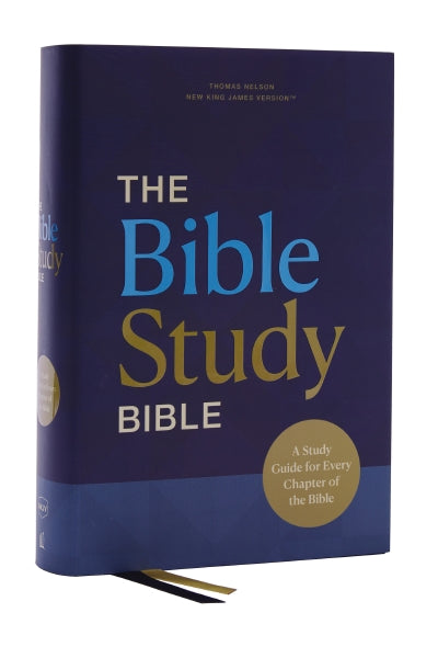 NKJV, The Bible Study Bible, Comfort Print: A Study Guide for Every Chapter of the Bible – Hardcover by HarperCollins