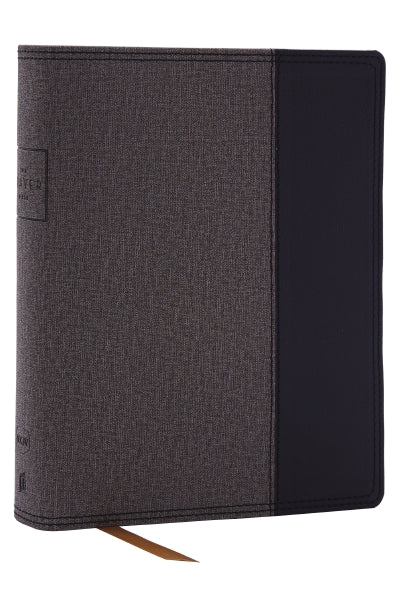 NKJV, The Prayer Bible, Red Letter, Comfort Print – Leathersoft™, Black/Gray by HarperCollins