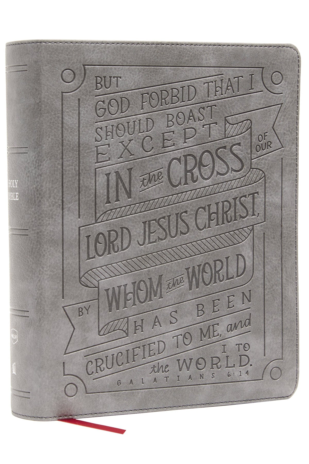 NKJV, Journal Reference Edition Bible, Verse Art Cover Collection, Leathersoft, Gray, Red Letter, Comfort Print: Let