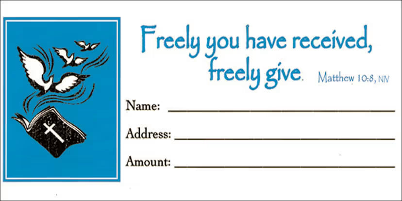 Offering Envelope: Freely Give - Bill-Size (Package of 100): Matthew 10:8 (NIV)