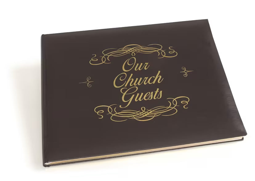 Church Guest Book - Large Black Bonded Leather: Psalm 122:1 (KJV)