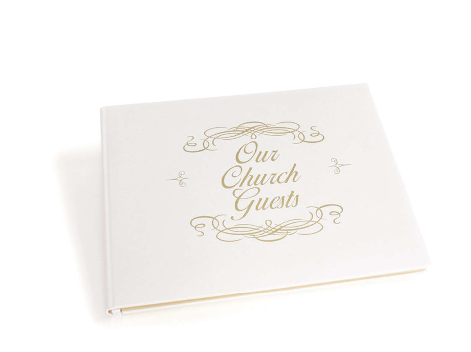 Church Guest Book – Large White Bonded Leather | Psalm 122:1 (KJV) by Broadman and Holman