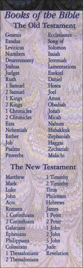 General Worship Bookmark: Books of the Bible (Package of 25) by Broadman and Holman