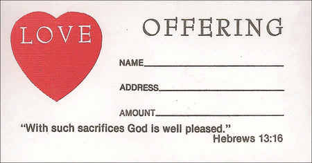 Offering Envelope: Love Offering (Package of 100): Hebrews 13:16 (KJV) by Broadman and Holman