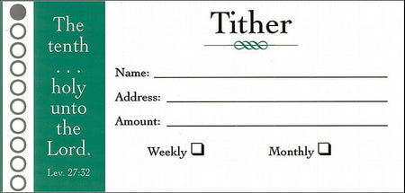 Offering Envelope: Tither - Bill-Sized (Package of 100): Leviticus 27:32 by Broadman and Holman