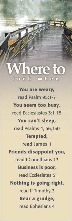 General Worship Bookmark: Where to Look When - Boardwalk Design (Package of 25) by Broadman and Holman
