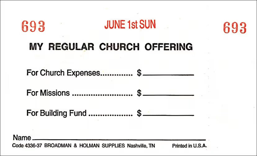 Offering Envelope: Weekly Three-Fund - Dated and Numbered (Package of 53): My Regular Church Offering