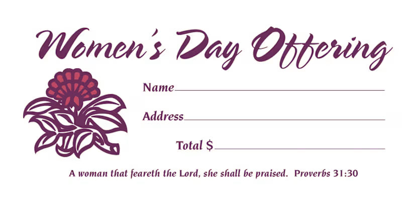 Offering Envelope: Women's Day Offering (Package of 100): Proverbs 31:30 (KJV)